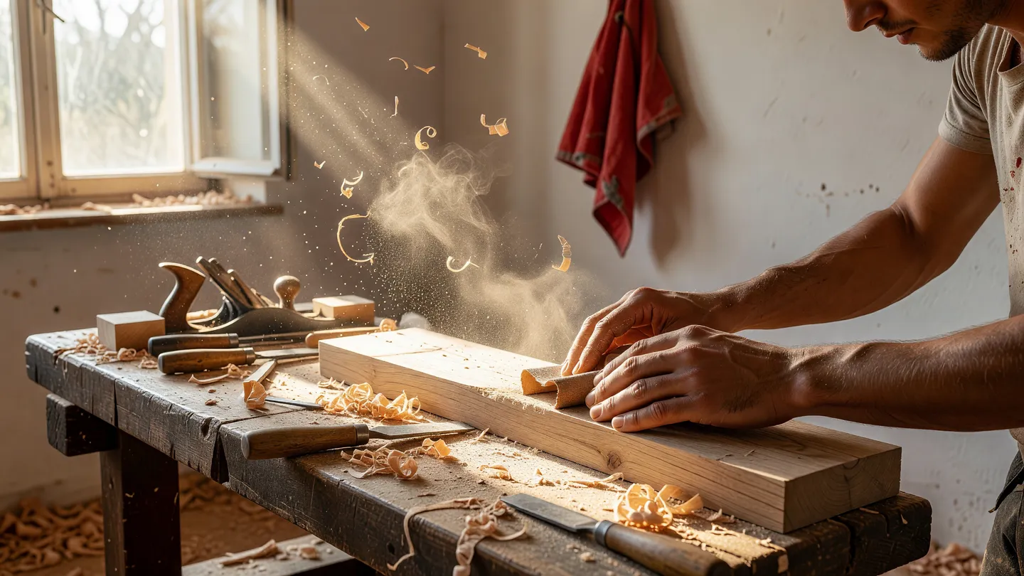 Artigiano al lavoro mostra la cura del mestiere come tratto della personalità di marca